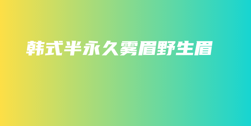 韓式半永久霧眉野生眉插圖