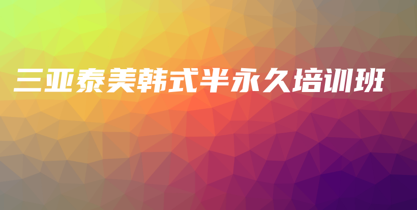 三亞泰美韓式半永久培訓(xùn)班插圖