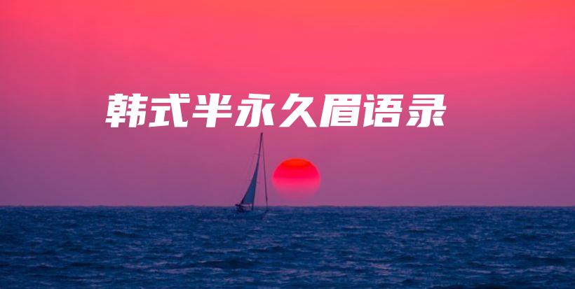 韓式半永久眉語(yǔ)錄插圖