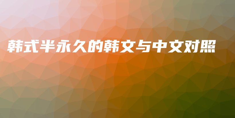 韓式半永久的韓文與中文對(duì)照插圖