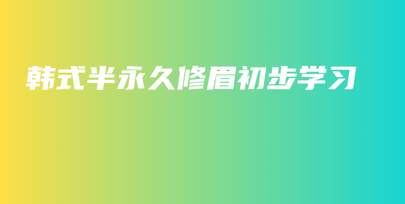 韓式半永久修眉初步學(xué)習(xí)插圖
