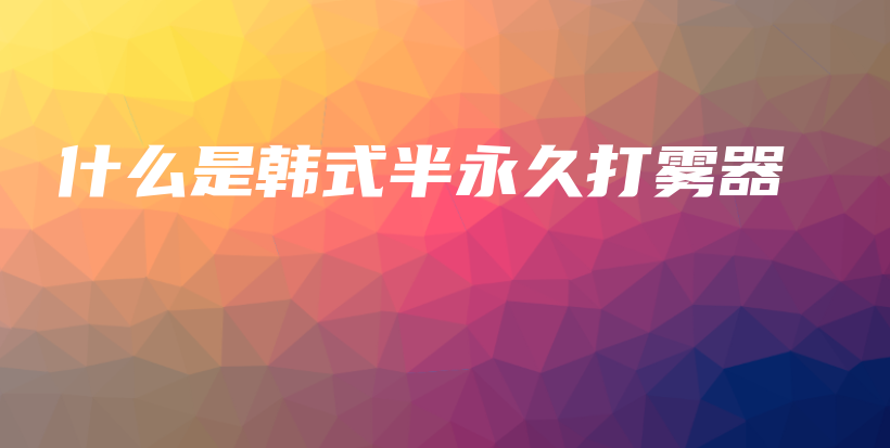 什么是韓式半永久打霧器插圖