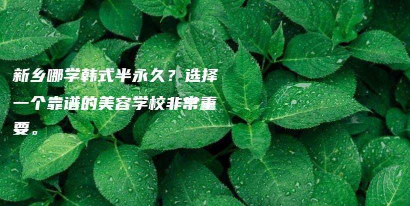 新鄉(xiāng)哪學韓式半永久？選擇一個靠譜的美容學校非常重要。插圖