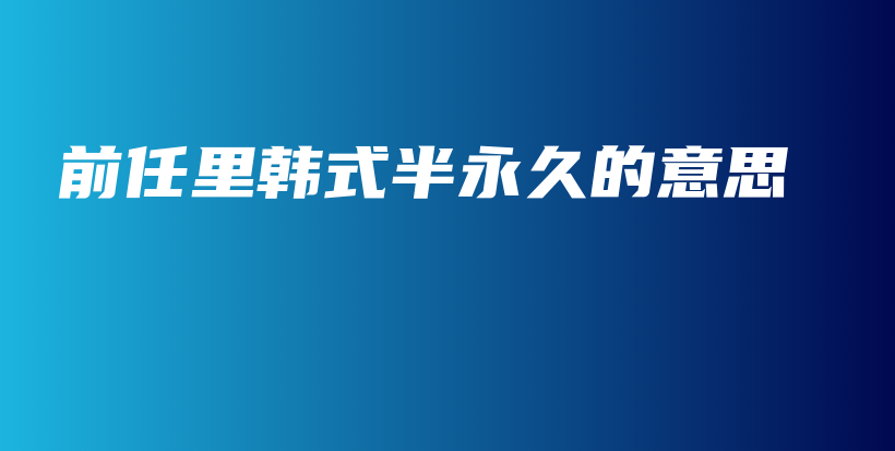 前任里韓式半永久的意思插圖
