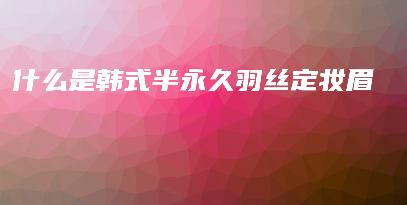 什么是韓式半永久羽絲定妝眉插圖