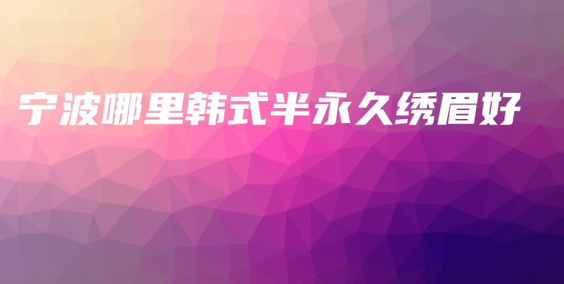 寧波哪里韓式半永久繡眉好插圖