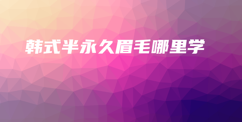 韓式半永久眉毛哪里學(xué)插圖
