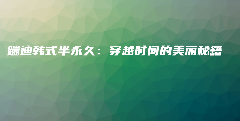 蹦迪韓式半永久：穿越時(shí)間的美麗秘籍插圖