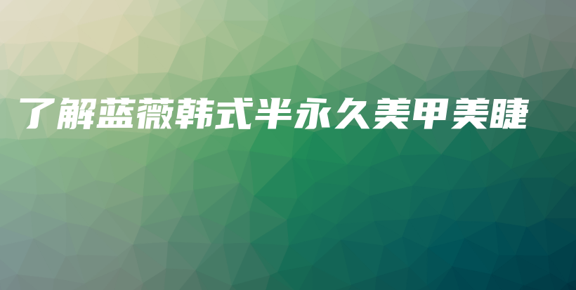 了解藍薇韓式半永久美甲美睫插圖