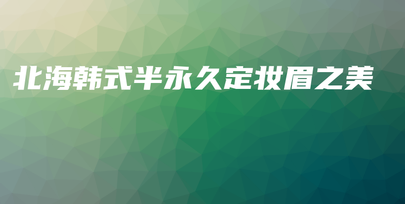 北海韓式半永久定妝眉之美插圖