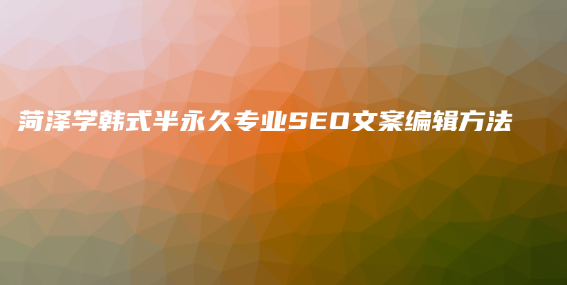 菏澤學(xué)韓式半永久專業(yè)SEO文案編輯方法插圖