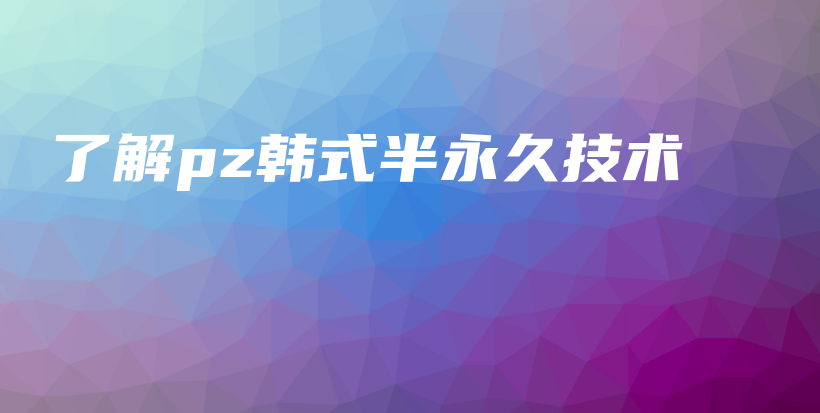 了解pz韓式半永久技術(shù)插圖