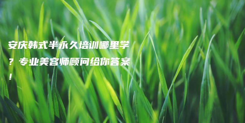 安慶韓式半永久培訓哪里學？專業(yè)美容師顧問給你答案！插圖