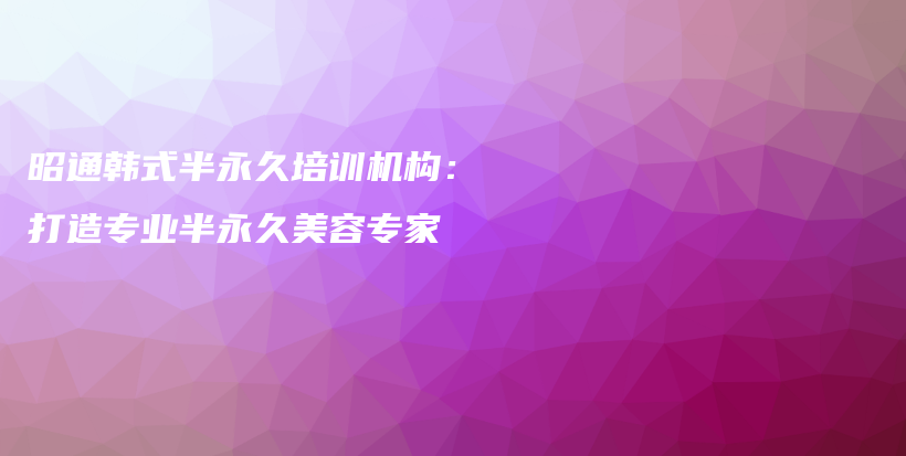 昭通韓式半永久培訓(xùn)機(jī)構(gòu)：打造專業(yè)半永久美容專家插圖