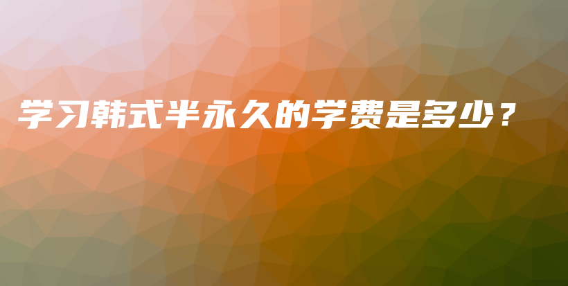 學(xué)習(xí)韓式半永久的學(xué)費(fèi)是多少？插圖