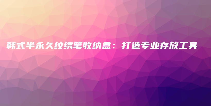 韓式半永久紋繡筆收納盒：打造專業(yè)存放工具插圖