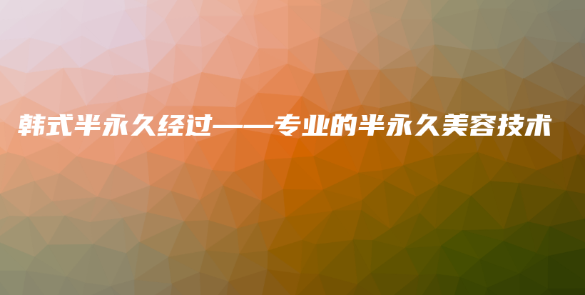 韓式半永久經(jīng)過——專業(yè)的半永久美容技術(shù)插圖
