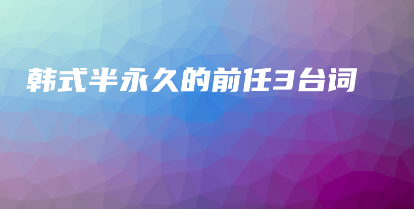 韓式半永久的前任3臺詞插圖
