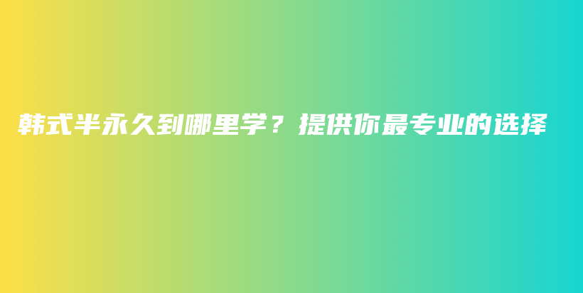 韓式半永久到哪里學？提供你最專業(yè)的選擇插圖