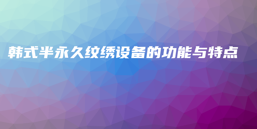 韓式半永久紋繡設(shè)備的功能與特點(diǎn)插圖
