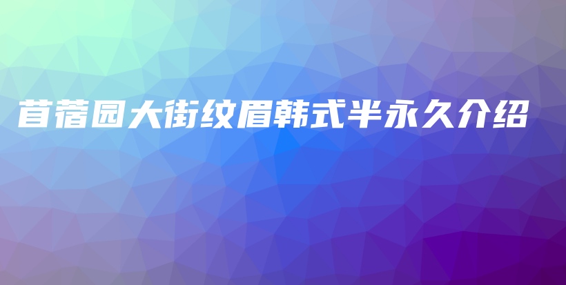 苜蓿園大街紋眉韓式半永久介紹插圖