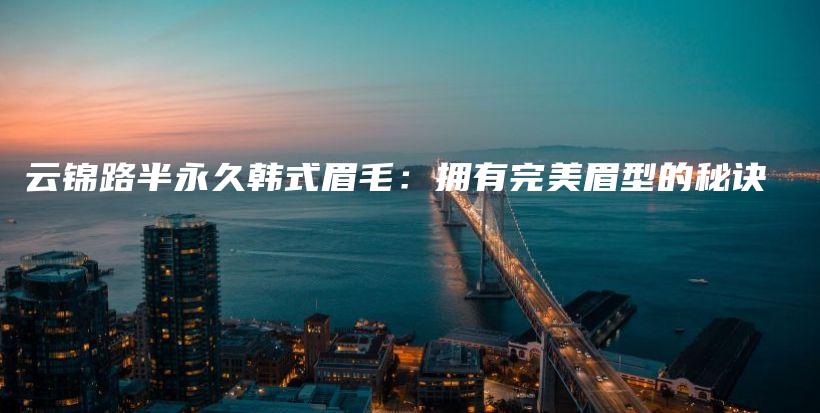 云錦路半永久韓式眉毛：擁有完美眉型的秘訣插圖