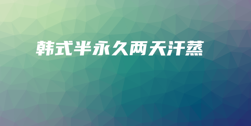 韓式半永久兩天汗蒸插圖