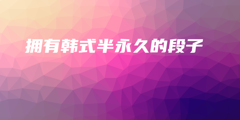 擁有韓式半永久的段子插圖
