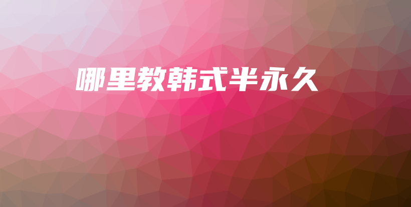 哪里教韓式半永久插圖