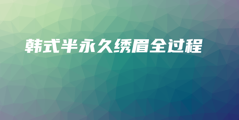 韓式半永久繡眉全過程插圖