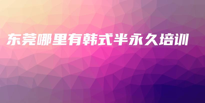 東莞哪里有韓式半永久培訓插圖