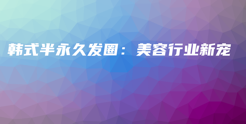 韓式半永久發(fā)圈：美容行業(yè)新寵插圖
