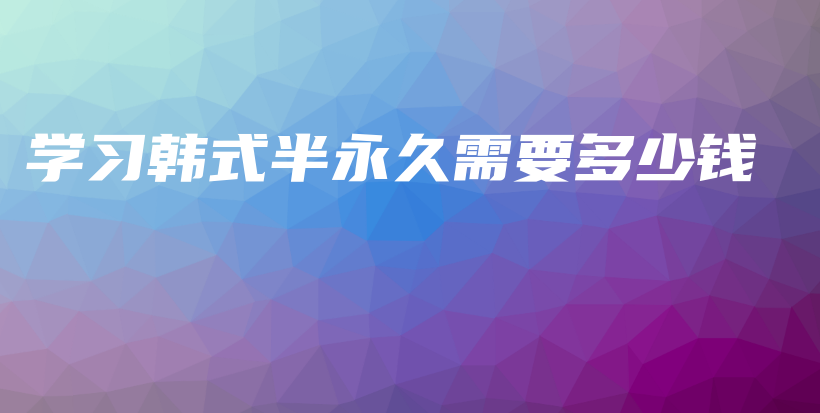 學(xué)習(xí)韓式半永久需要多少錢插圖