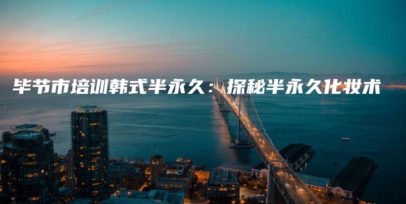 畢節(jié)市培訓(xùn)韓式半永久：探秘半永久化妝術(shù)插圖