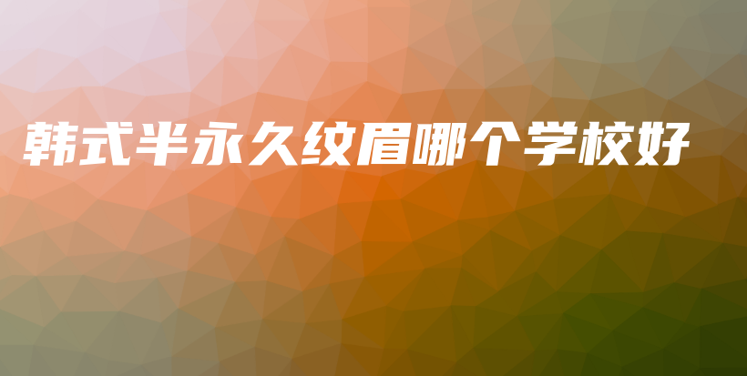 韓式半永久紋眉哪個學(xué)校好插圖