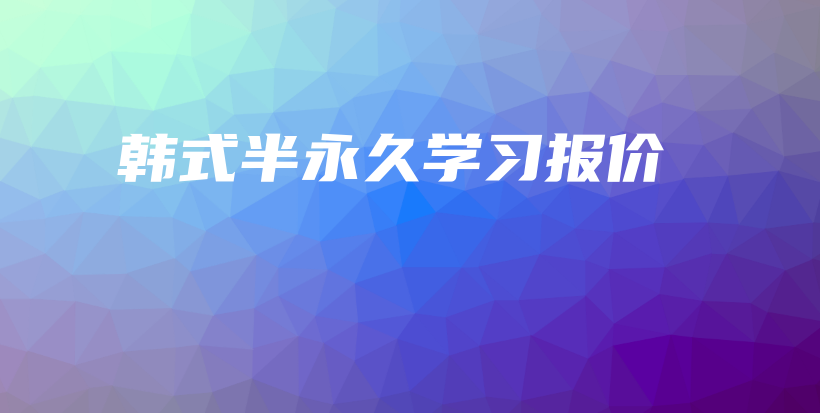 韓式半永久學(xué)習(xí)報價插圖