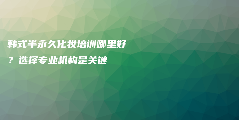 韓式半永久化妝培訓哪里好？選擇專業(yè)機構(gòu)是關(guān)鍵插圖