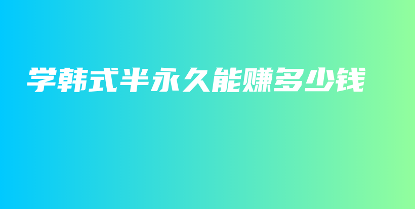 學(xué)韓式半永久能賺多少錢(qián)插圖