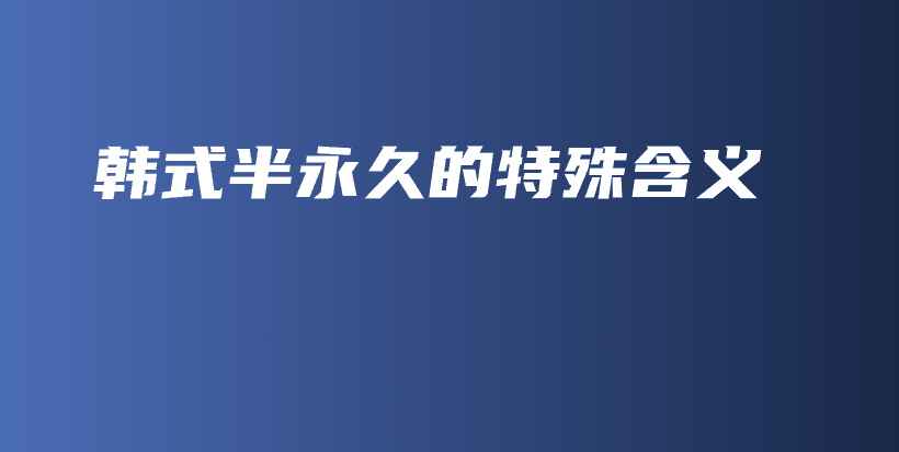 韓式半永久的特殊含義插圖
