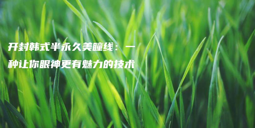 開封韓式半永久美瞳線：一種讓你眼神更有魅力的技術(shù)插圖