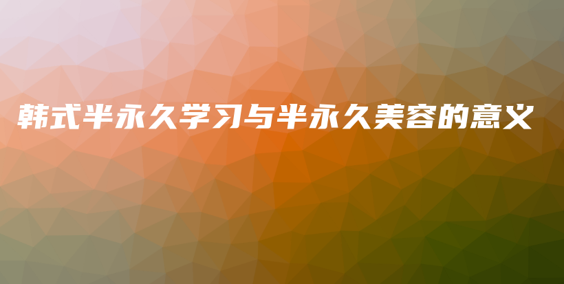 韓式半永久學(xué)習(xí)與半永久美容的意義插圖