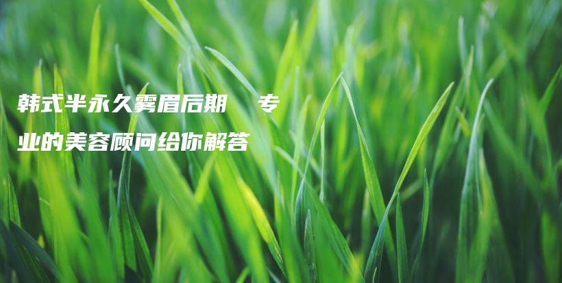 韓式半永久霧眉后期  專業(yè)的美容顧問給你解答插圖
