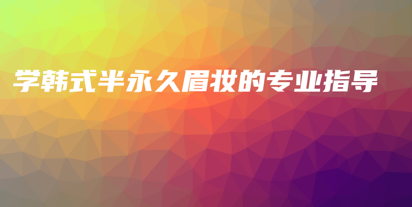 學(xué)韓式半永久眉妝的專業(yè)指導(dǎo)插圖
