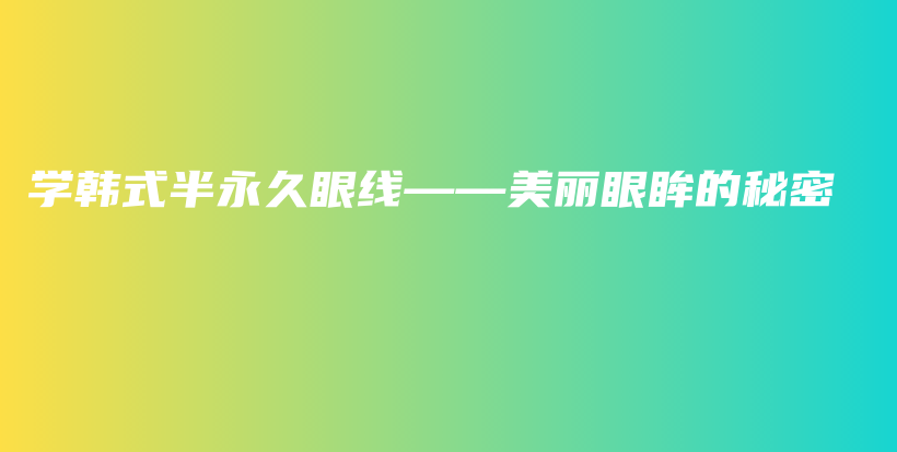 學(xué)韓式半永久眼線——美麗眼眸的秘密插圖