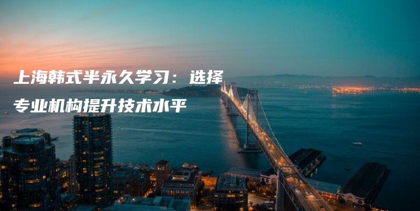 上海韓式半永久學習：選擇專業(yè)機構提升技術水平插圖