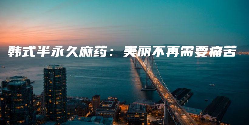 韓式半永久麻藥：美麗不再需要痛苦插圖