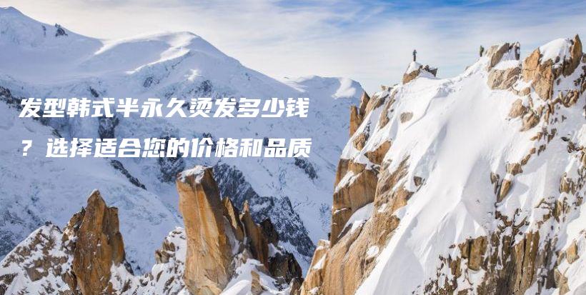 發(fā)型韓式半永久燙發(fā)多少錢？選擇適合您的價格和品質(zhì)插圖