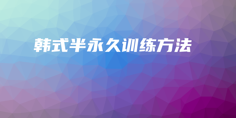 韓式半永久訓(xùn)練方法插圖