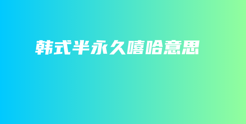 韓式半永久嘻哈意思插圖