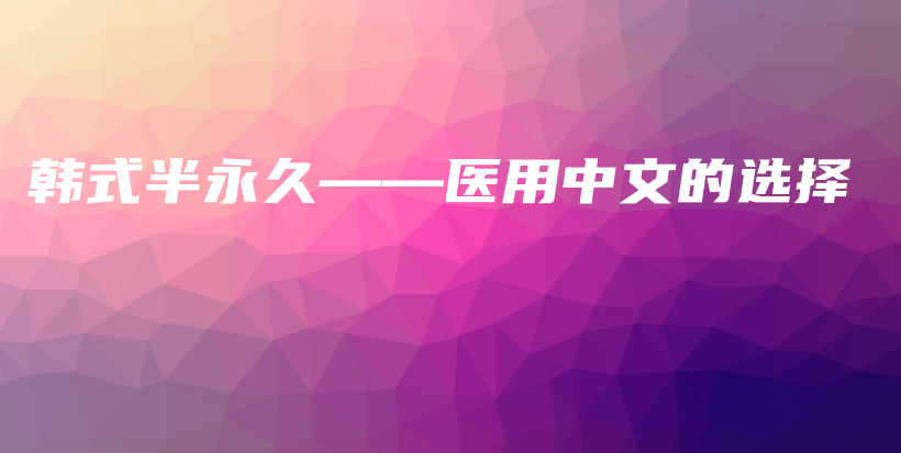 韓式半永久——醫(yī)用中文的選擇插圖